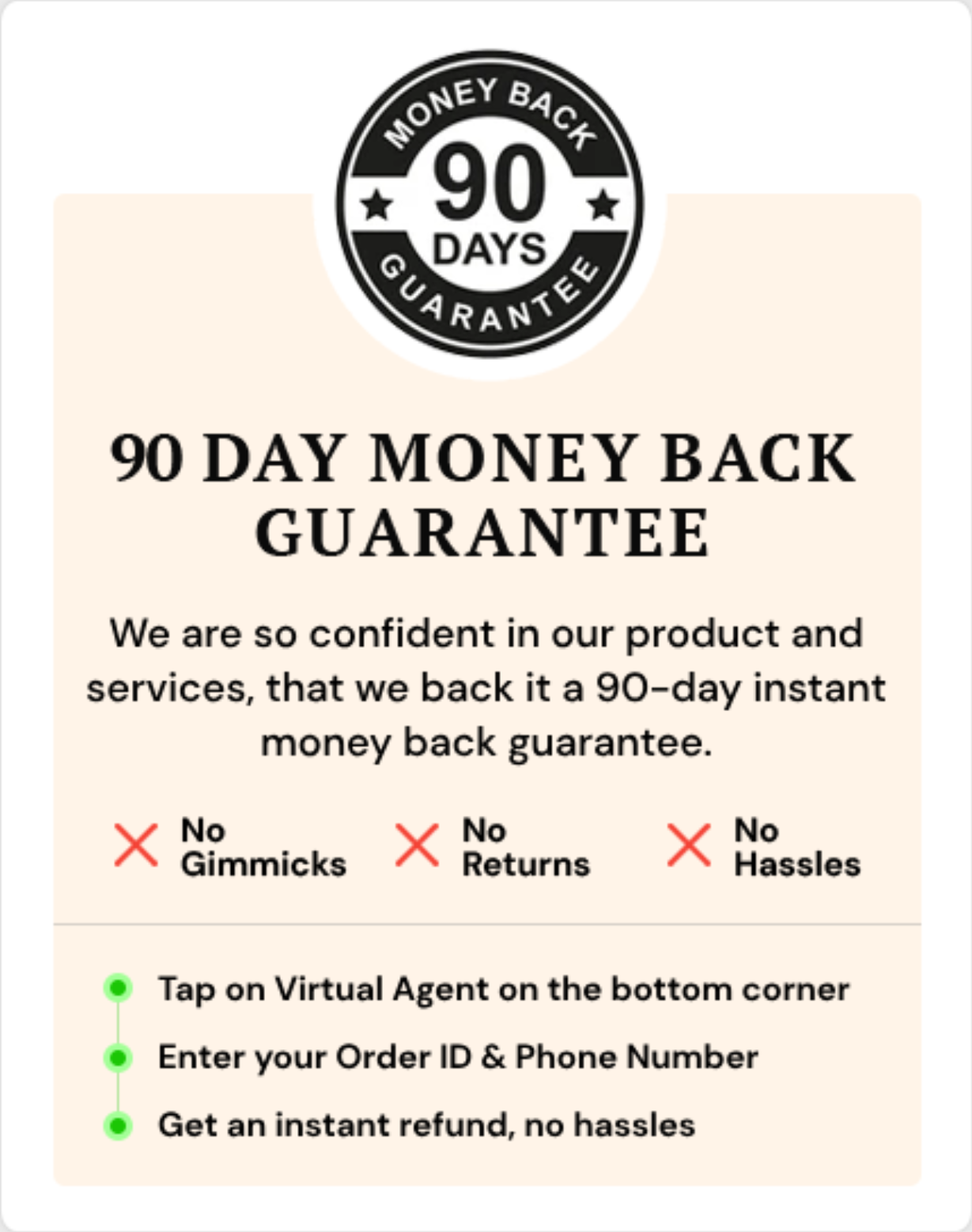 money back guarantee